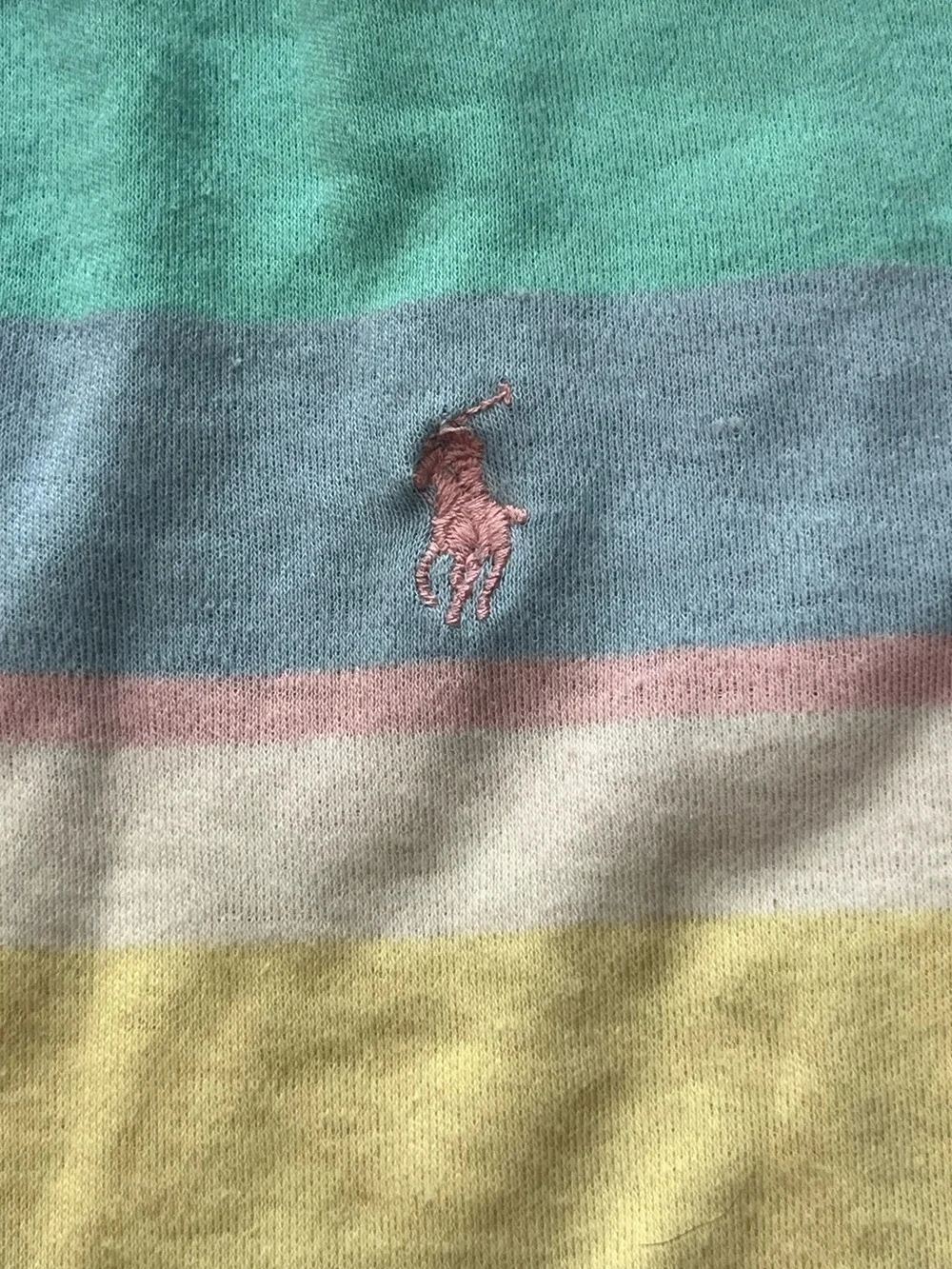 VINTAGE 80’s Colorblock Striped Pastel Polo by Ralph Lauren Made in USA sz M